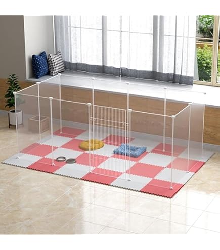 Amazon | ペットフェンス 12枚セット透明パネル 自由 組み立て 簡単 犬